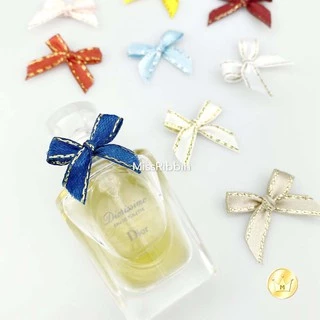 Missribbinโบว์จิ๋ว ริบบิ้นผ้าขอบทอง แพค100ชิ้น