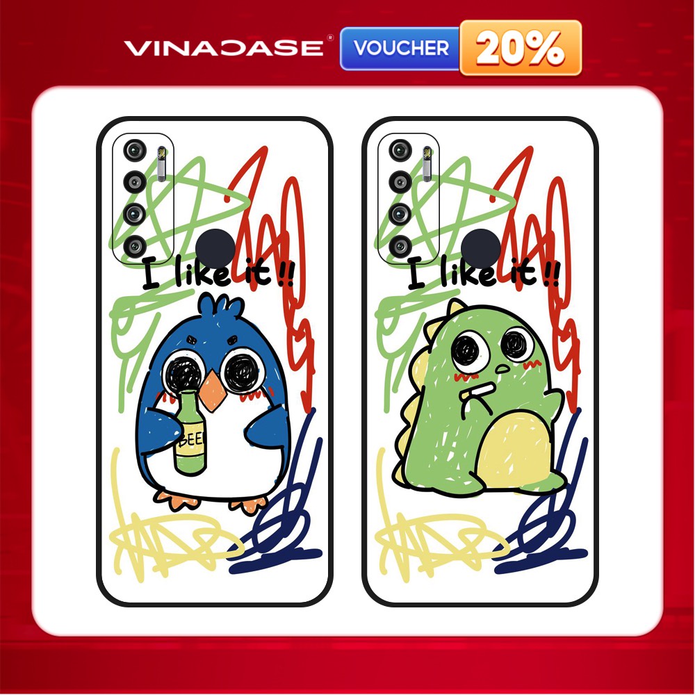 Vina Case Vsmart Joy 3/Joy 4/Bee 3/Star 3/Aris/....พลาสติกสีดํา Case with I like it พิมพ์ลาย
