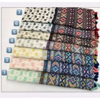 ผ้าพันคอแฟชั่น ผ้าพันคอใหญ่ ผ้าคลุมไหล่ชายทะเล Shawl Scarf