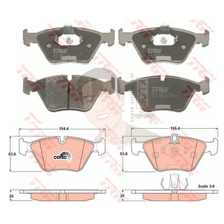 GDB1404 ผ้าเบรค-หน้า(TRW) (เนื้อผ้า COTEC) BMW series 5 - 520i, 523i, 528i (E39) 96-00