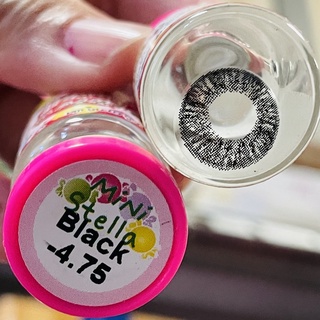 mini Stella black (1)(2) มินิ สีดำ ขอบฟุ้ง ละมุน Kitty Kawaii ค่าอมน้ำสูง คอนแทคเลนส์ ค่าสายตา สายตาสั้น แฟชั่น เลนส์แพง