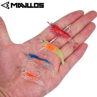 mavllos เหยื่อตกปลารูปกุ้งพลาสติกเรืองแสง 6 . 5 ซม 3 กรัม 3 ชิ้น/ล็อต