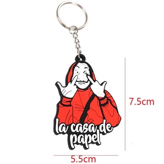 พวงกุญแจกระดาษ จี้รูป La Casa De Papel Salvador Dali