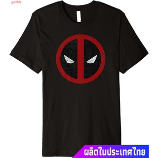 เสื้อยืดแขนสั้น Marvel Deadpool Mask Classic Distressed Premium T-Shirt Short sleeve T-shirts