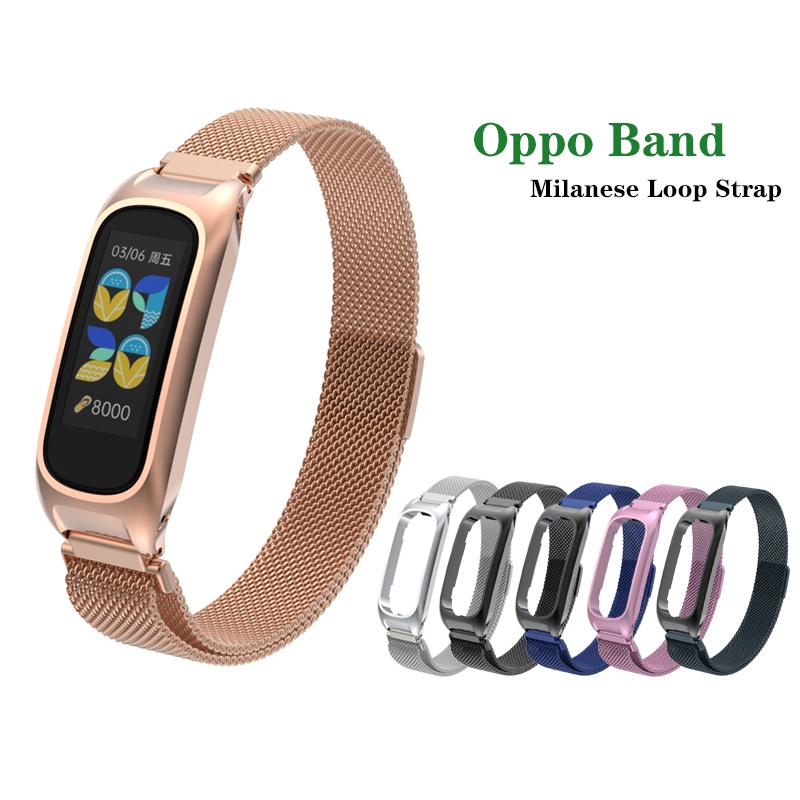 Milanese Loop สายนาฬิกาข้อมือ สเตนเลส แม่เหล็ก สําหรับ OPPO Band eva