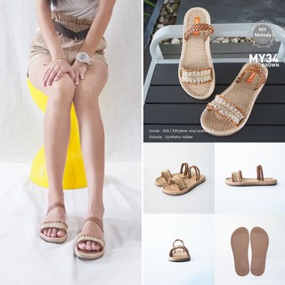 รองเท้าแตะสาน mymelody sandals รุ่น MY-34-ฺBrown