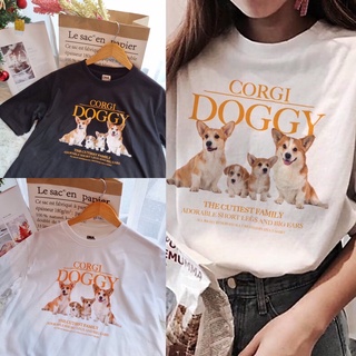 🌈พร้อมส่ง เสื้อยืดOversize ลาย DOGGY 🌻พร้อมส่ง ผ้าคอตตอลนิ่ม ขนาด อก 42-44" ยาว27"