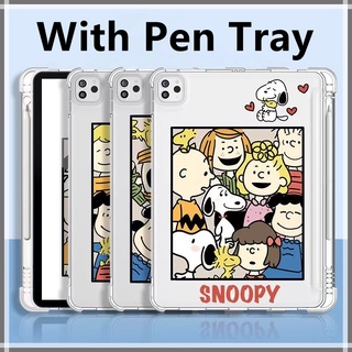 ⭐️Snoopy⭐️( With Pen Slot ) เคส （Gen7/Gen8/Gen9）iPad10.2  iPad Case For Gen5 gen6 9.7 2018 Mini 5 4 3 2 1 Air 10.5 Airbag pen slot protective shell 2020Pro11 12.9 Air5 Air4 10.9inch