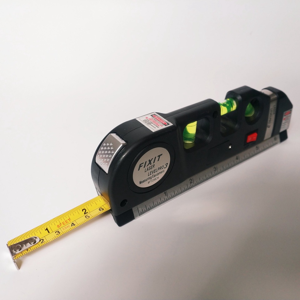เลเซอร์วัดระดับ ระดับน้ำ เลเซอร์วัดฉาก ตลับเมตร ในตัว เครื่องทำระดับเลเซอร์  Tape Measure Laser LV03