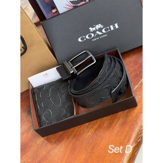 📮@1,290.-🔥🔥HOT SUMMER SALE 9 %+🛒ส่งฟรี EMS🛒🔥🔥💯Coach Boxed 2 in 1 Belt &amp; Wallet Gift Set