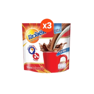 Ovaltine โอวัลติน 3อิน1 29กรัม รุ่น 17 ซอง x 3 แพ็ค