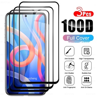 3 PCS Tempered Glass For Xiaomi POCO M4 M3 X3 F2 Pro 5G GT NFC F3 Screen Protector M4Pro M3Pro X3NFC X3Pro F2Pro X3GT 9D 9H High Clear Transparent Full Cover Glue Coverage Protective Film