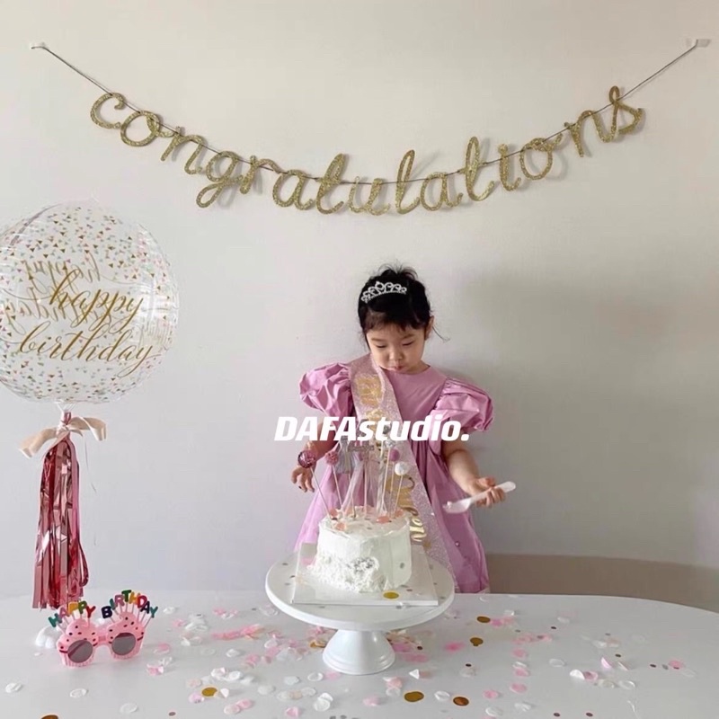 •พร้อมส่ง•ป้ายcongratulations•กริตใหญ่ทอง•สวยจัด•งานจริงสวยมากค่ะ