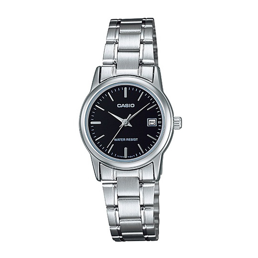 Casio Standard นาฬิกาข้อมือผู้หญิง สายสแตนเลส รุ่น LTP-V002,LTP-V002D,LTP-V002D-1A - สีเงิน