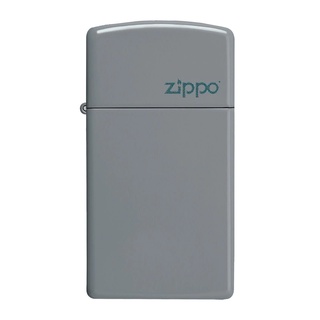 Zippo ไฟแช็กรุ่น 49527ZL Slim® Flat Grey W/Logo รับประกันตลอดชีวิต นำเข้าและจำหน่ายโดยตัวแทนจำหน่าย