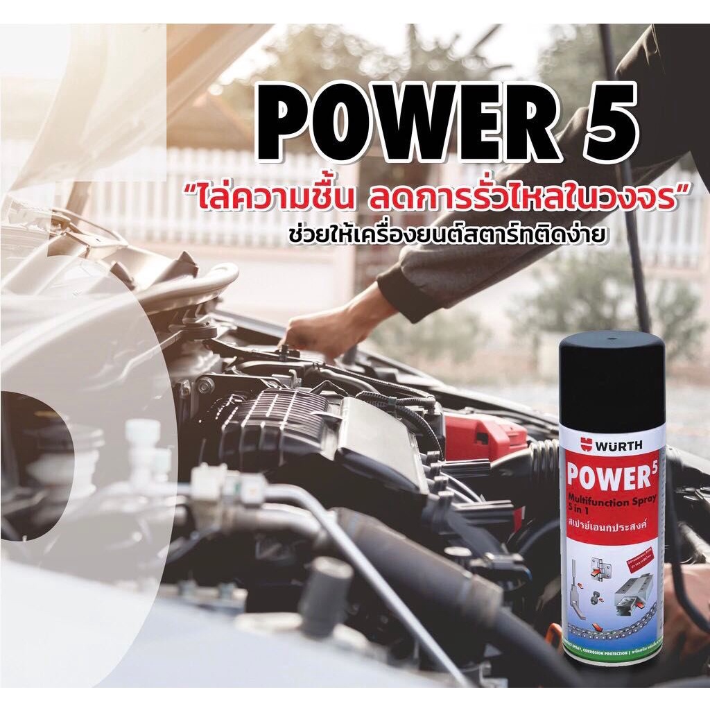 สเปรย์หล่อลื่นอเนกประสงค์ WURTH Power5