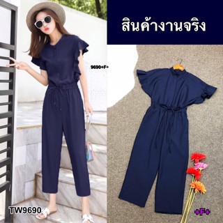 AK 9690 Jumpsuit จั้มสูทขายาว แขนกุดแต่งระบาย