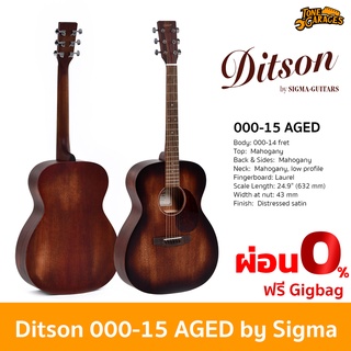 Ditson Guitars 000-15 AGED Acoustic Guitar กีต้าร์โปร่ง กีต้าร์อะคูสติก OOO-15 AGED