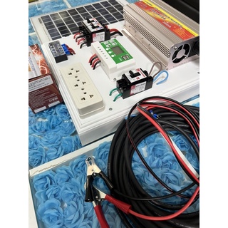 ชุดอินเวอร์เตอร์พร้อมใช้งาน12v3000W to220v แผง20W ใช้งานกับแบตลิเธียมได้ชุดนอนนา