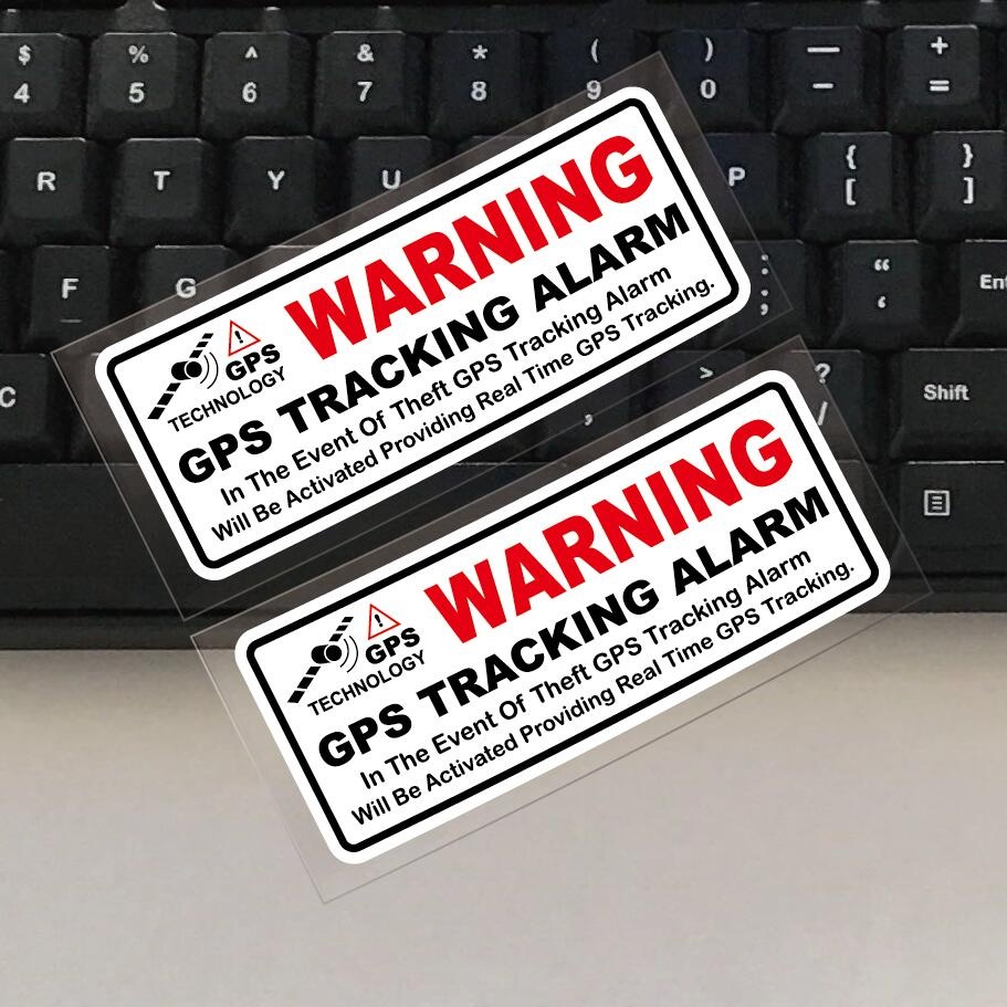 2 ชิ้นรถสติกเกอร์ WARNING GPS TRACKING ALARM รถบรรทุกสะท้อนแสงมอเตอร์อัตโนมัติสติกเกอร์ 11 ซม.x4 ซม.Anti-theft สติกเกอร์รถ
