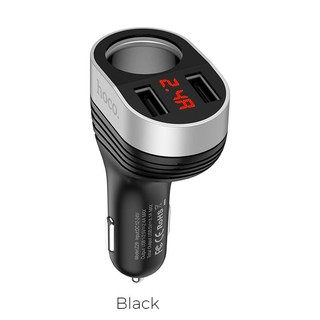 luv หัวชาร์จในรถ Hoco Car charger “Z29 Regal” digital display dual USB