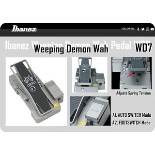 Ibanez Weeping Demon Wah Pedal WD7 เอฟเฟคเสียง Wah (Gray)