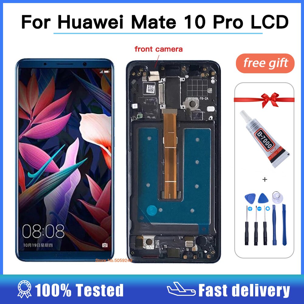 AMOLED สําหรับ Huawei Mate 10 Pro BLA-L09 BLA-L29 BLA-AL00 จอแสดงผล LCD กรอบ Touch Screen Digitizer สําหรับ mate10 pro LCD Assembly