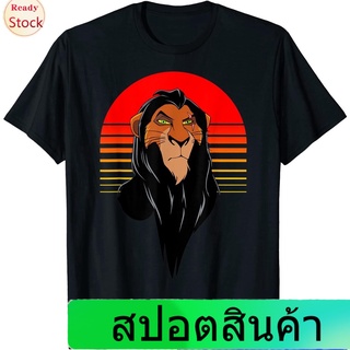 เสื้อยืดยอดนิยม Disney Lion King Retro Scar Striped Portrait T-Shirt Sports T-shirt
