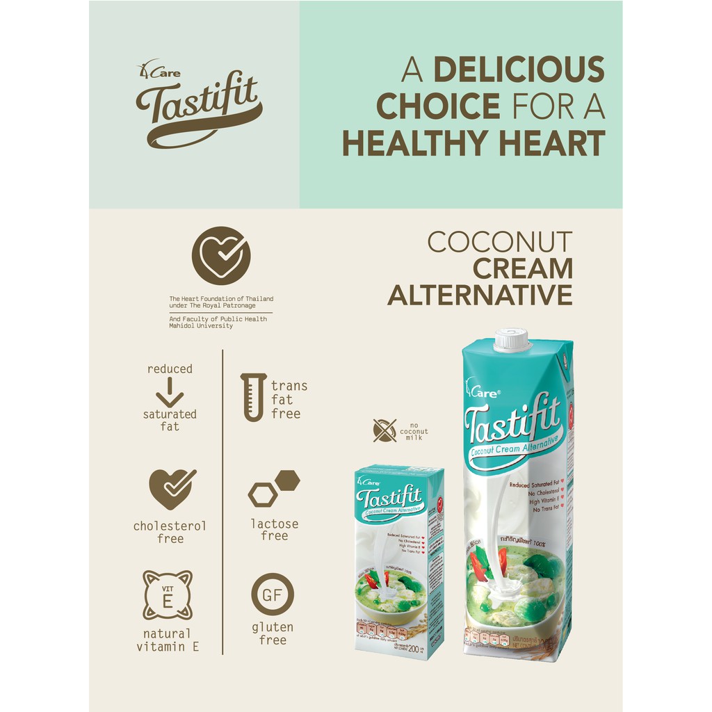 (ขายยกลัง) Tastifit Coconut Cream Alternative เทสตี้ฟิต กะทิธัญพืช 1000