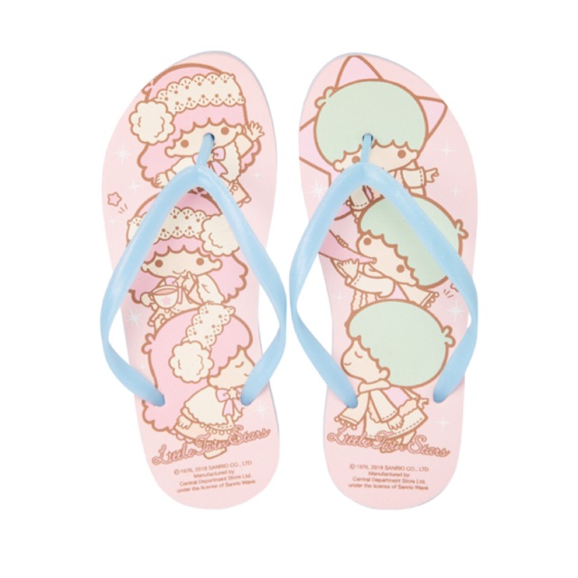 ของแท้พร้อมส่ง ‼️SANRIO Little Twin Stars Sandals Forest Little Twin Stars Graphics Pink