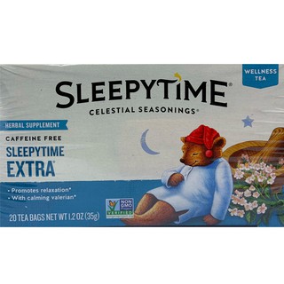 Celestial Seasonings, Wellness Tea,Sleepytime Extra ชาช่วยนอนหลับ กลิ่นคาโมมายด์ ของแท้จากอเมริกา Sleepy Tea สูตรเข้มข้