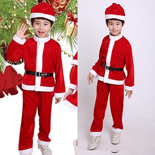 ชุดซานต้า ชุดคริสต์มาส เด็กชาย ครบชุด เสื้อกางเกงหมวกเข็มขัด คอสเพลคริสต์มาส  แฟนซีคริสต์มาส ชุดแฟนซี