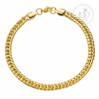 555jewelry สร้อยข้อมือ สแตนเลสสตีล สร้อยข้อมือแฟชั่น ลาย Cuban link chain รุ่น MNC-BR493-B (BR25)