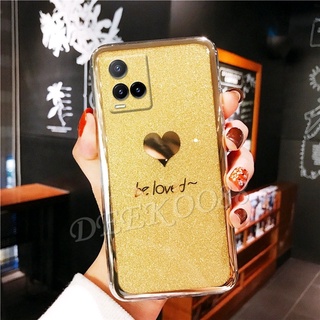 ใหม่ เคสโทรศัพท์มือถือ ลายกลิตเตอร์ สีทอง วิบวับ แฟชั่น สําหรับ VIVO Y21T Y21S Y21 Y33S Y73 Y76 Y15A Y15S V23 V23e 4G 5G Y21T 2022