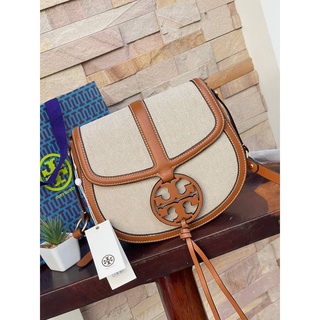 Tory burch miller canvas quadrant saddlebag Code:B1D191264  แบรนด์แท้ 100% งาน Outlet