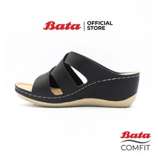 Bata บาจา รองเท้าเพื่อสุขภาพแบบสวม รองรับน้ำหนักเท้าได้ดี สำหรับผู้หญิง สูง 2 นิ้ว สีดำ รหัส 7616685