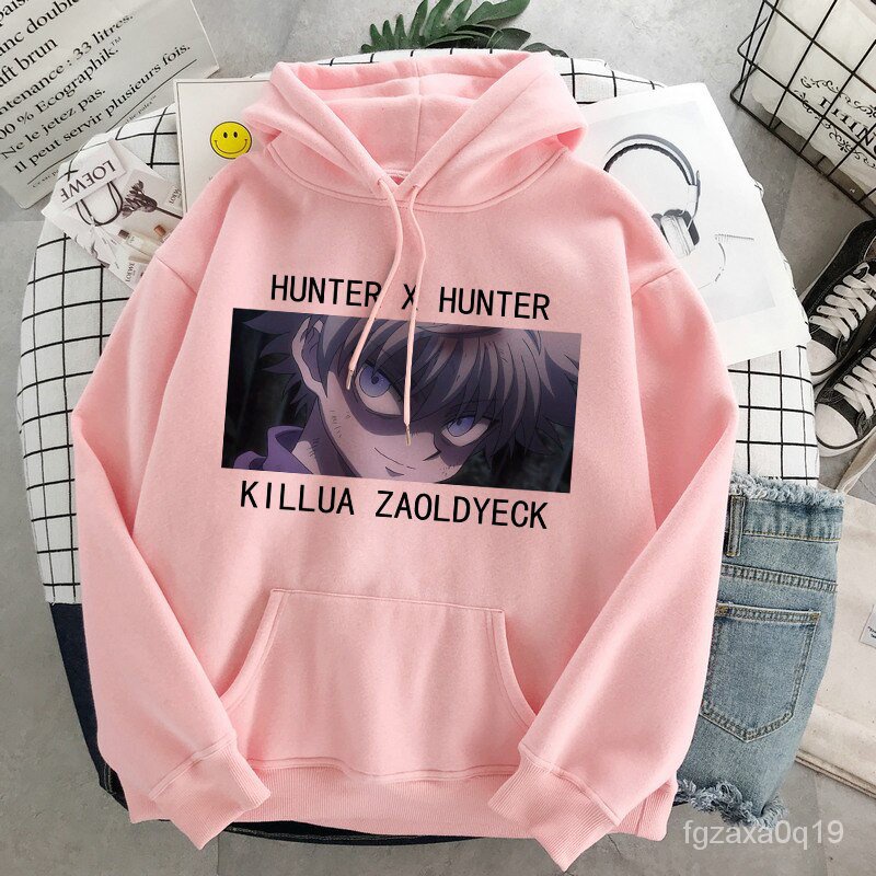 Hunter X Hunter Harajuku Hisoka Oversized Sweatshirt Anime Hoodie Man Hoodies Men Clothing Pink Streetwear Clothes Jacke