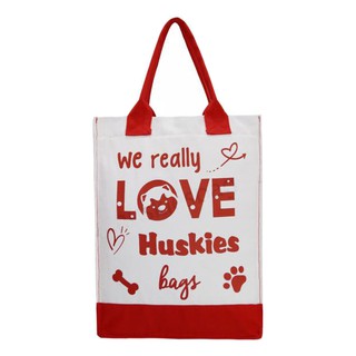 Huskies Bags ฮัสกี้ส์ กระเป๋าผ้า Tote Bag HK 02-795 WH/RD รุ่น Huskimo Bag Lovely Edition กระเป๋าถือ