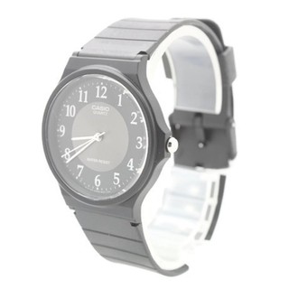 Casio นาฬิกา ชาย-หญิง สายยางสีดำ ทรงกลม หน้าปัดดำ ระบบเข็ม - CSO0002