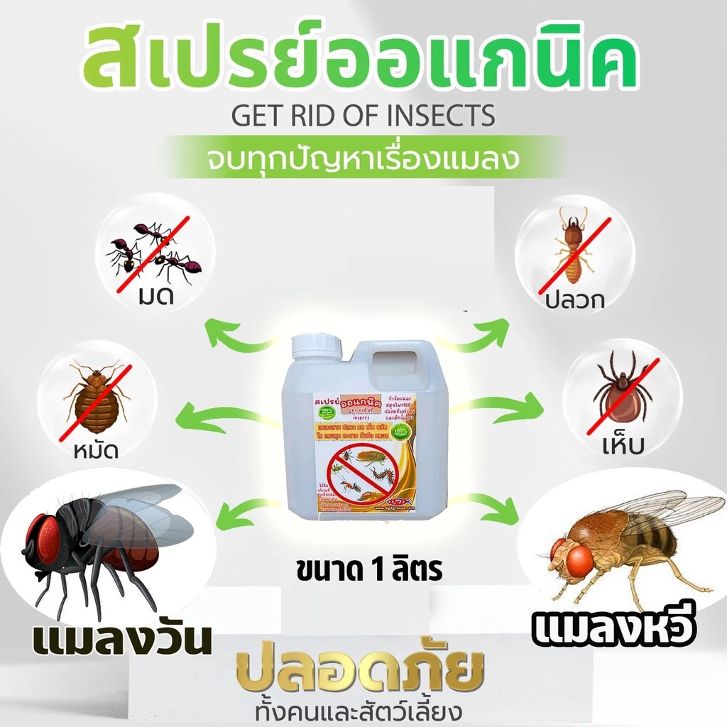 ไล่แมลงวัน(1ลิตร) แมลหวี่ ในถังขยะ ในห้องครัว (ML-1) ตัดวงจรพาหะนำเชื้อโรค ออแกนิคสมุนไพร