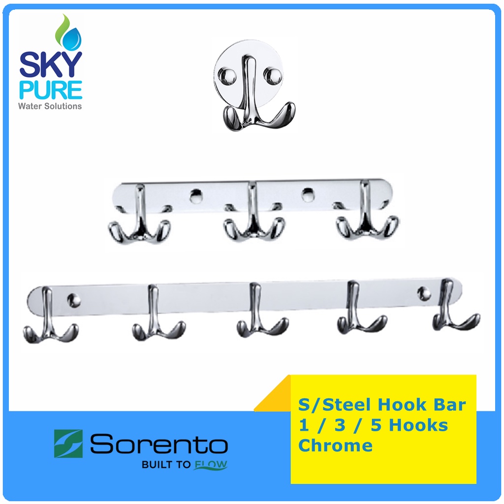 SORENTO S/เหล็กตะขอบาร์ SRT1369-1 SRT1369-3 ห้องน้ํา Robe Hooks ไม้แขวนเสื้อตะขออเนกประสงค์ SRT1369-