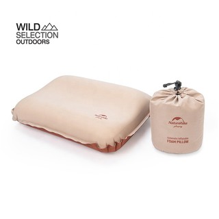 หมอนเป่าลม Naturehike หมอนแคมป์ปิ้ง พองลม Naturehike 3D comfortable automatic inflatable foam pillow NH21ZT001