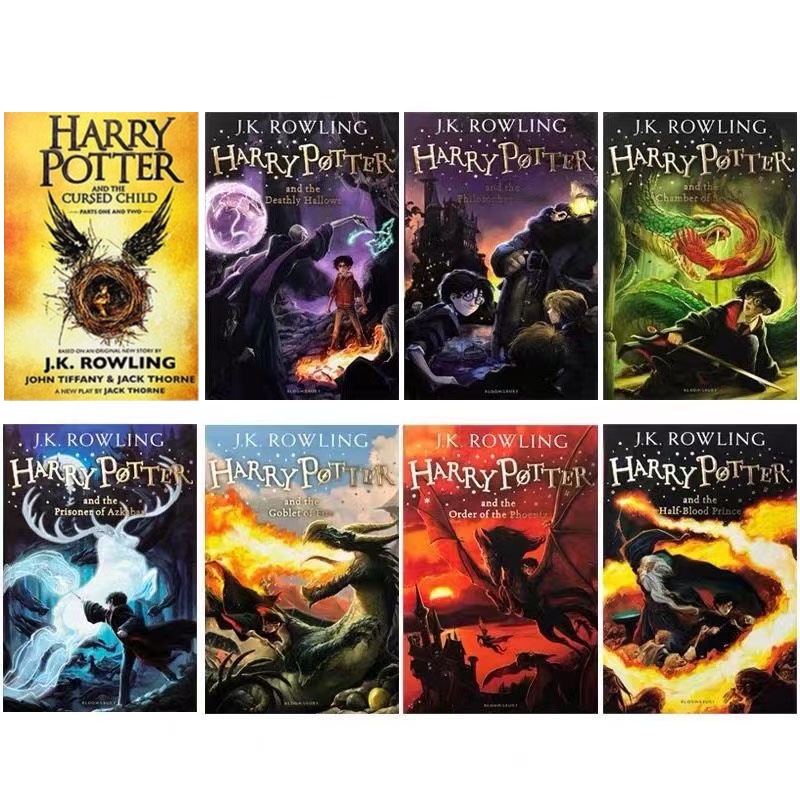 หนังสือ 8 เล่ม / ชุดสะสม Harry Potter หนังสือนวนิยายต่างประเทศหนังสือนิทานภาษาอังกฤษสำหรับเด็กหนังสืออ่านภาษาอังกฤษสำหรั