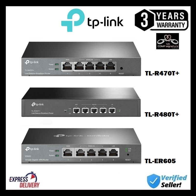 TP LINK TL-R470T+ / TL-R480T+ / OMADA ER605 [ TL-ER605 ] STD 5 PORT MULTI WAN DESKTOP LOAD BALANCE B