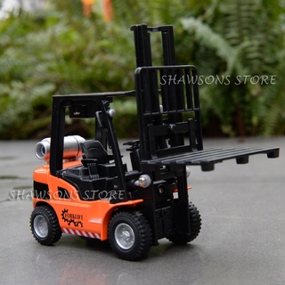 โมเดลรถบรรทุกโลหะ สเกล 1:24 Forklift พร้อมเสียง และไฟ ของเล่นสําหรับเด็ก