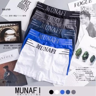 🩲 Boxer ชาย แบรนด์ Munafie ผ้านิ่มใส่สบาย ไม่อึดอัด มีซองทุกตัว 🩲 025