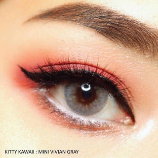 mini Vivian Gray (2) Kitty Kawaii มินิ สีเทา เทา โทนฝรั่ง Bigeyes คอนแทคเลนส์ ค่าสายตา ค่าอมน้ำสูง สายตาสั้น แฟชั่น