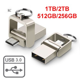 ❦แฟลชไดรฟ์ OTG U Disk 1/2TB 256/512G Micro USB 3.0 แบบหมุนได้