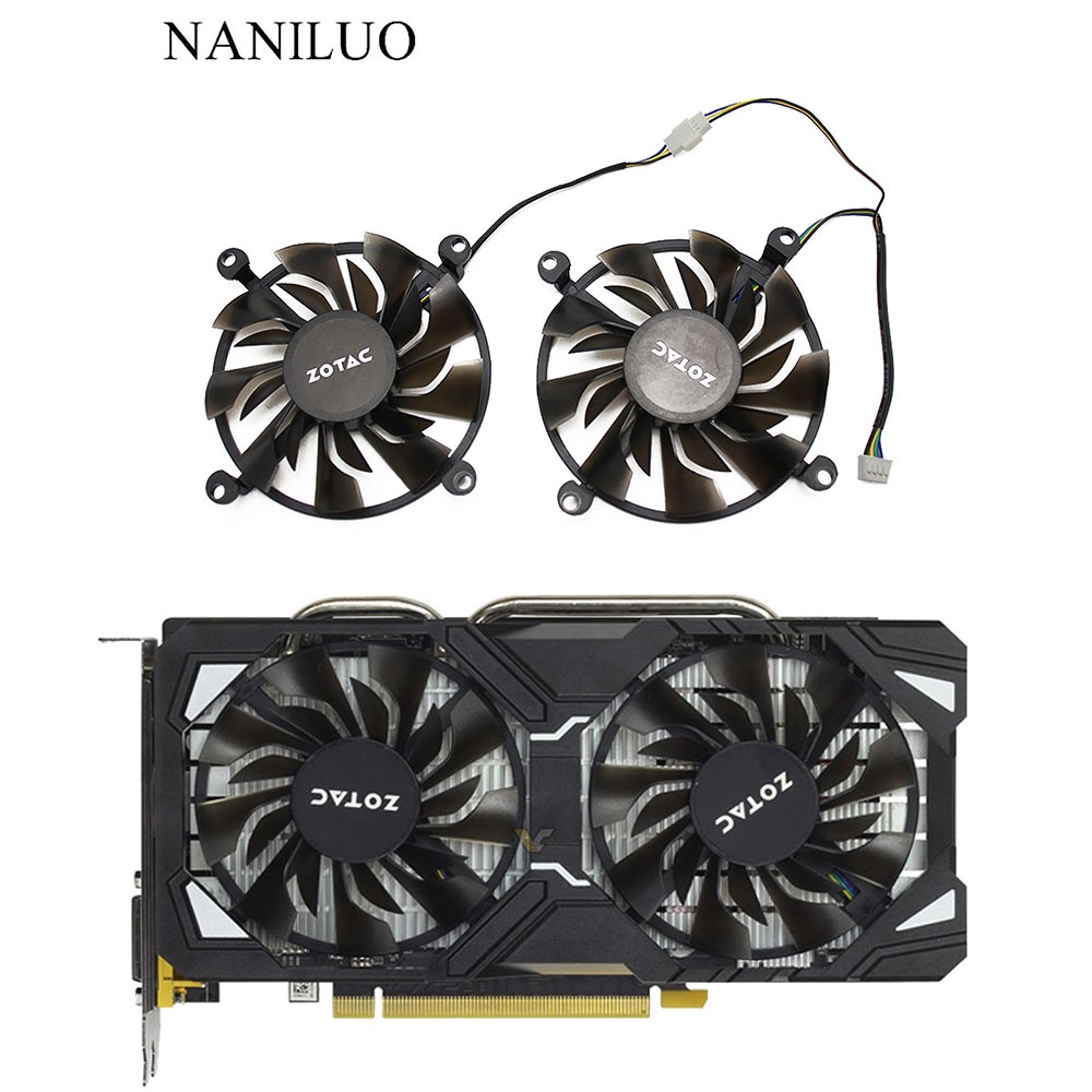 2 ชิ้น/ล็อต 4Pin Cooler พัดลมเปลี่ยนสําหรับ ZOTAC GTX1060 GTX960 GTX950 กราฟิกการ์ดพัดลมระบายความร้อ
