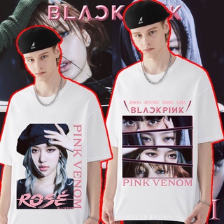 เสื้อยืดผ้าฝ้ายCOTTON เสื้อ blackpink album pink venom เสื้อผ้าแฟชั่น Rosé Jennie เสื้อยืดสไตล์เกาหลี แบล็คพิ้งเสื้อ Lis